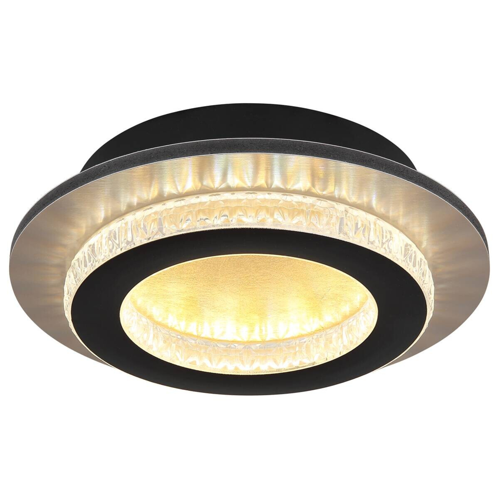 GLOBO LED-Deckenleuchte mattschwarz klar gold Metall Kunststoff H/D: ca. 5,5x20 cm 1 Brennstellen