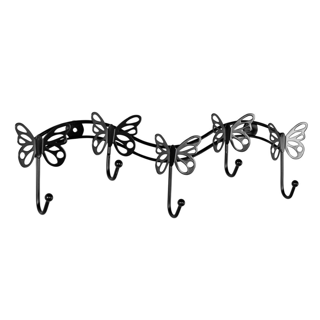 Garderobenleiste Butterfly anthrazit pulverbeschichtet Metall B/H/T: ca. 54x15,5x5 cm