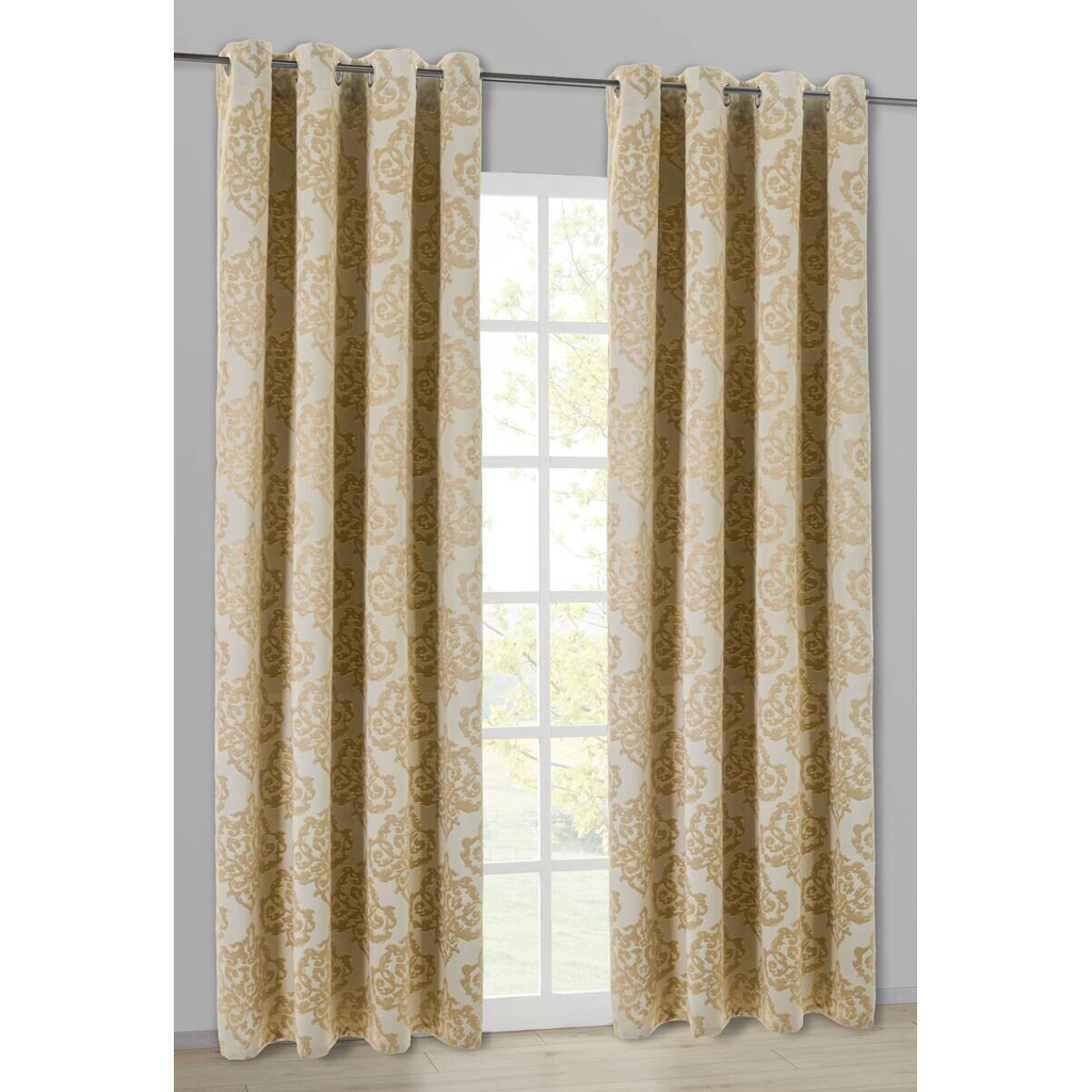 Verdunklungsvorhang Ornament champagner B/L: ca. 135x245 cm