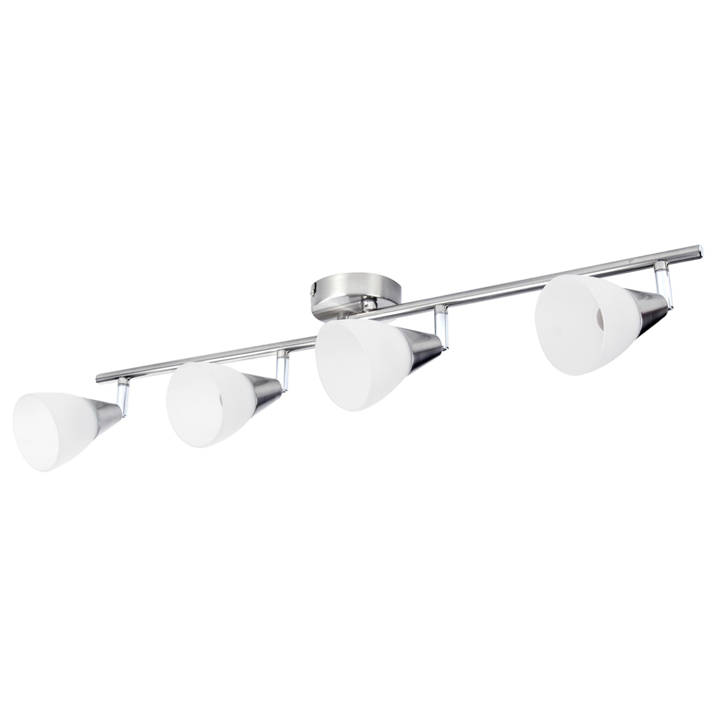 POCOline Spot 4-flg. Tadea nickel matt weiß Metall Glas B/H/L: ca. 9x20x70 cm E14 4 Brennstellen