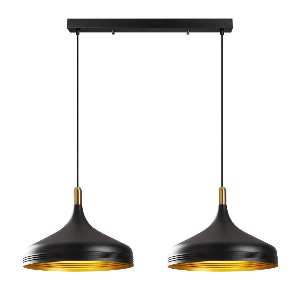 Opviq Pendelleuchte Saglam-3777 gold schwarz B/H/T/L: ca. 68x132x36x68 cm E27 2 Brennstellen