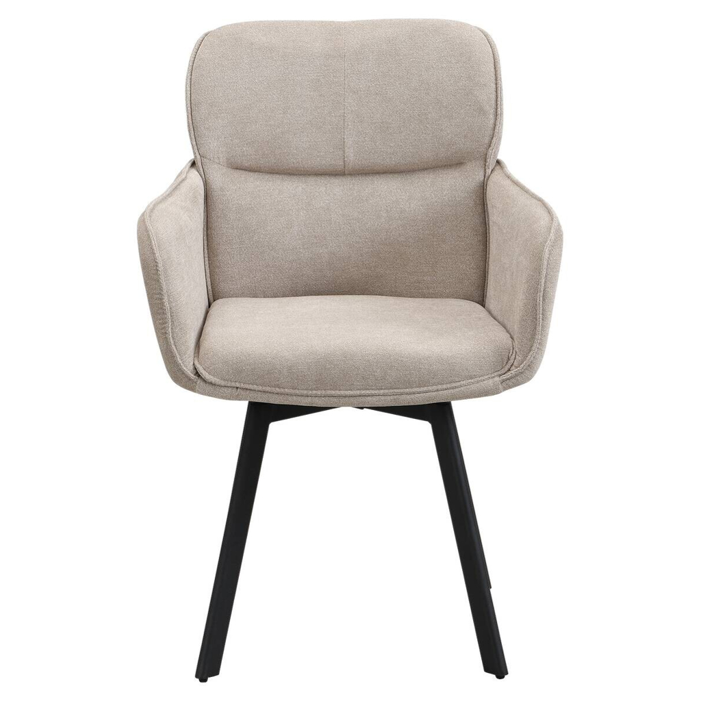 Stuhl RICO, 2er-Set schwarz taupe Metall Stoff B/H/T: ca. 61x90x63 cm
