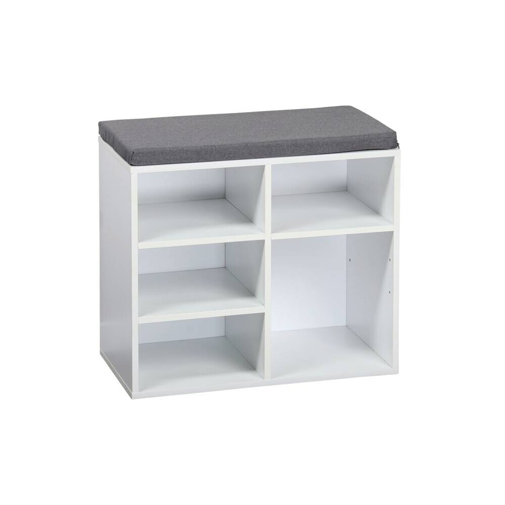 Kesper Schuhschrank mit Sitzkissen weiß Spanplatte B/H/L: ca. 29,5x48x515 cm