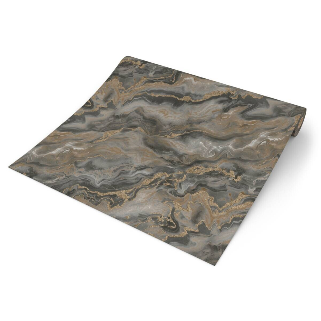 Vliestapete Marmor grau gold B/L: ca. 53x1005 cm