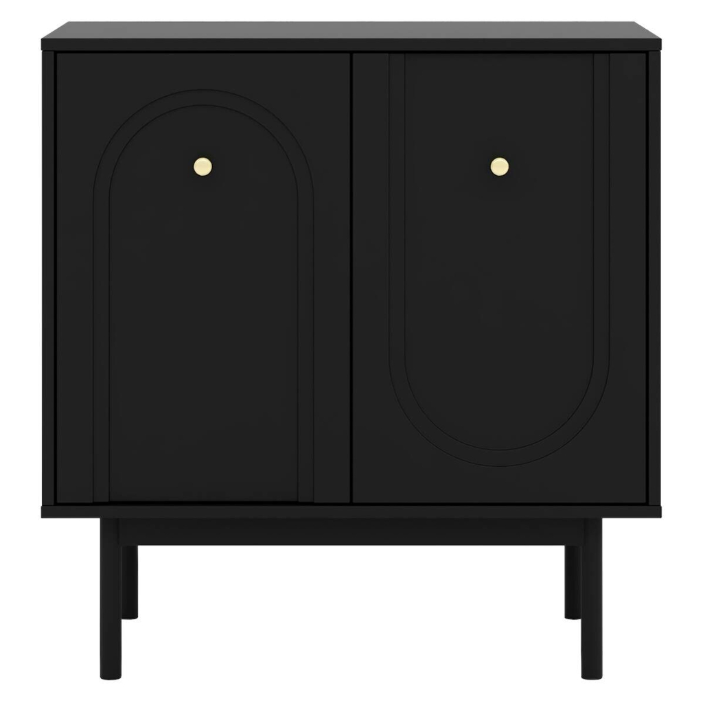 Kommode MAZOMA schwarz gold Optik B/H/T: ca. 79x82x39 cm
