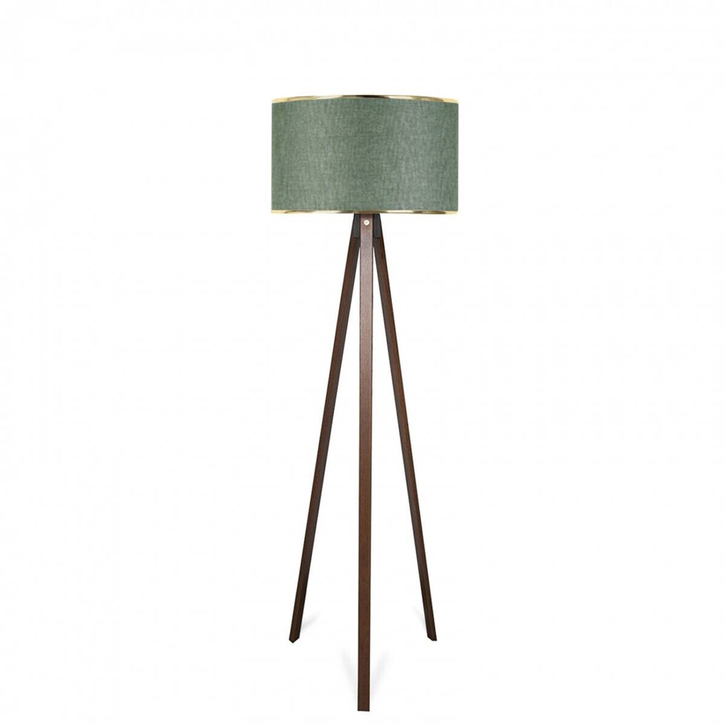 Opviq Stehlampe khaki Holz B/H/T/L/D: ca. 38x140x38x38x38 cm E27 1 Brennstellen