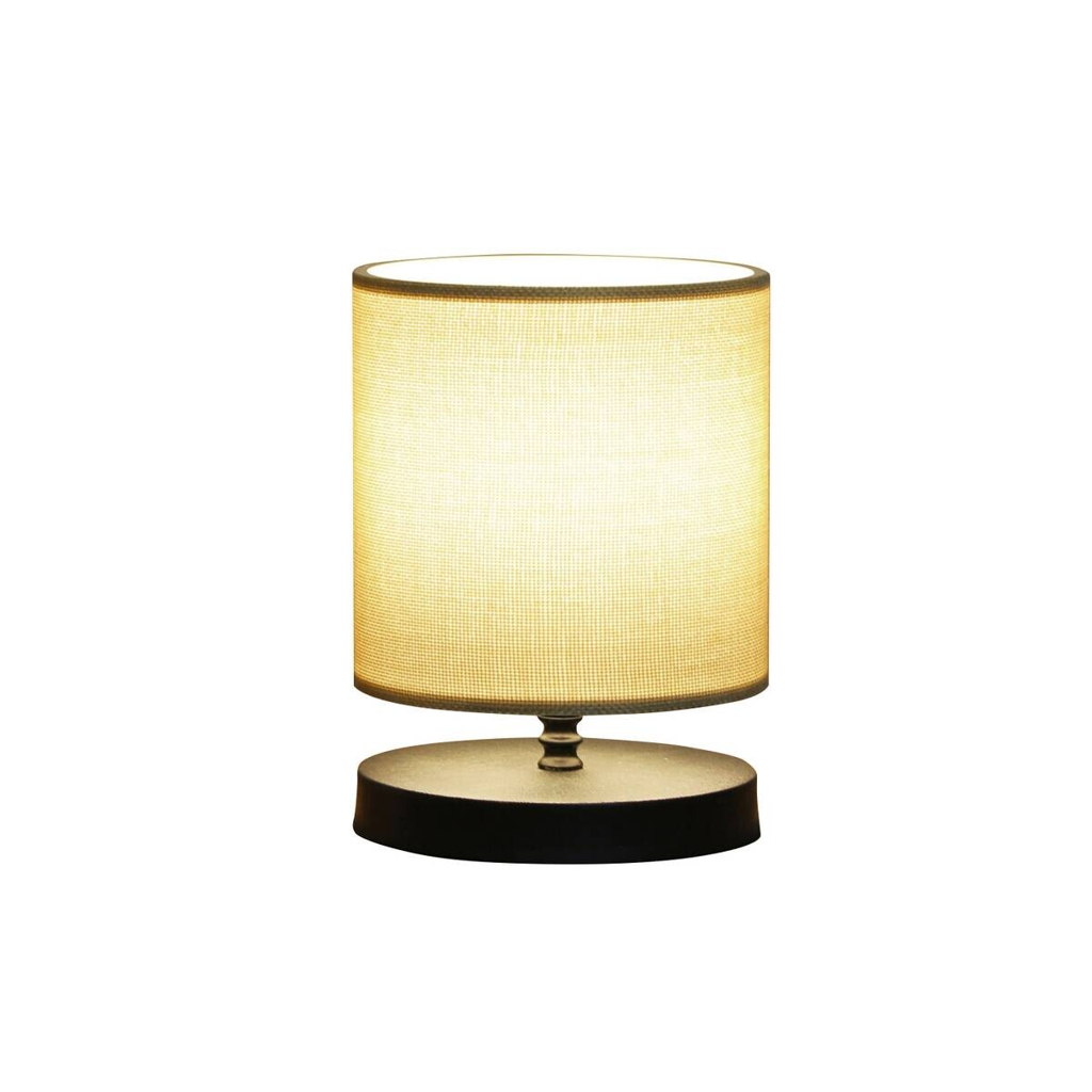 Opviq Tischleuchte sandbeige Stoff B/H/L: ca. 15x22x15 cm E14 1 Brennstellen