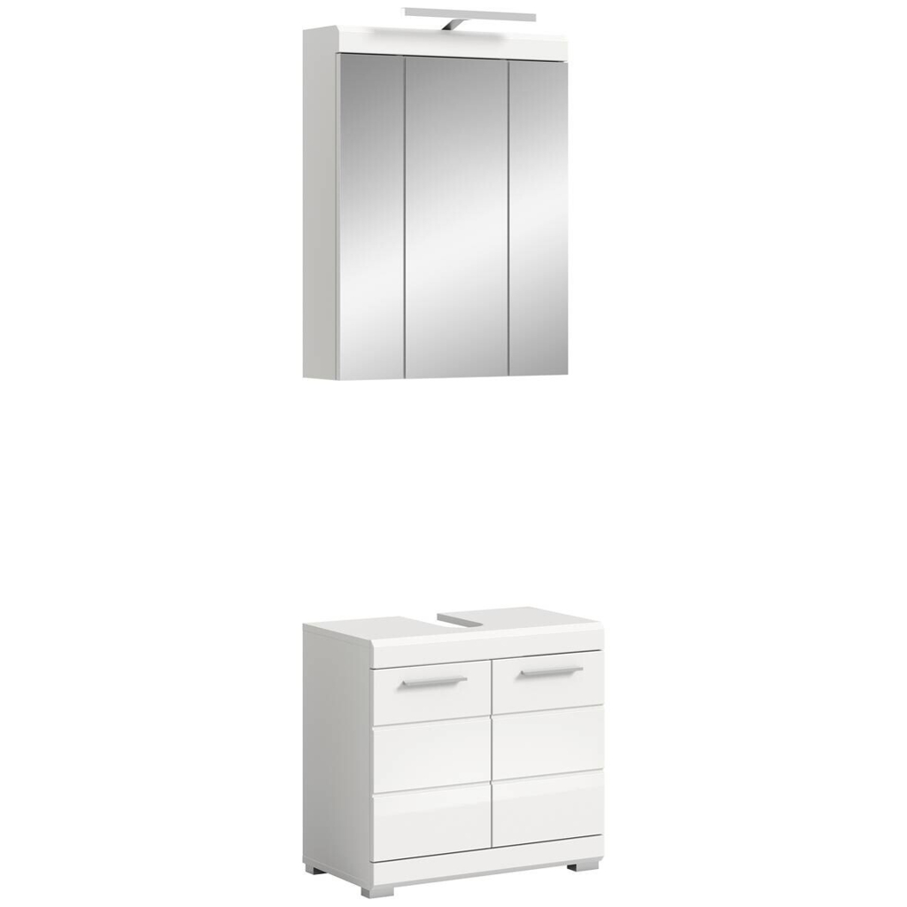 Badezimmer-Set Scout weiß weiß Hochglanz B/H/T: ca. 60x191x34 cm