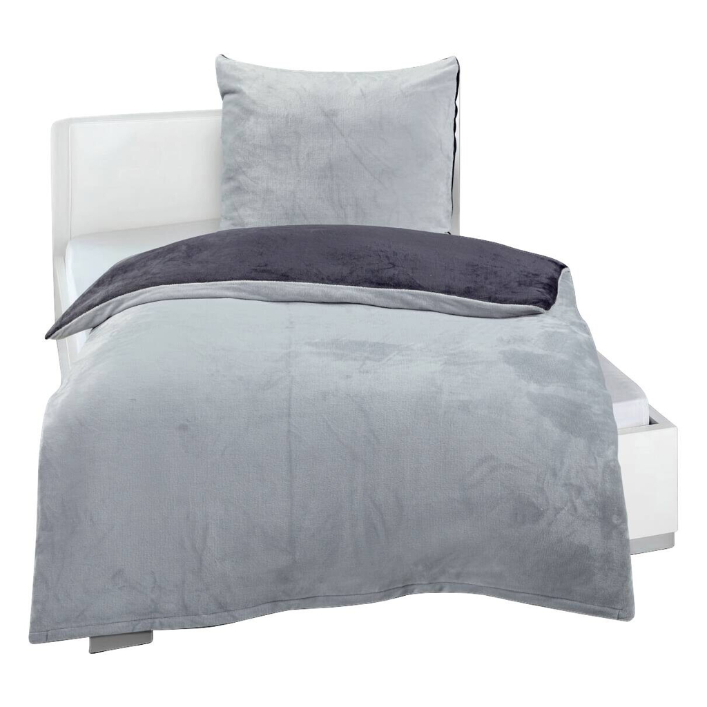 Microfaser Bettwäsche Cashmere touch silber Polyester B/L: ca. 135x200 cm