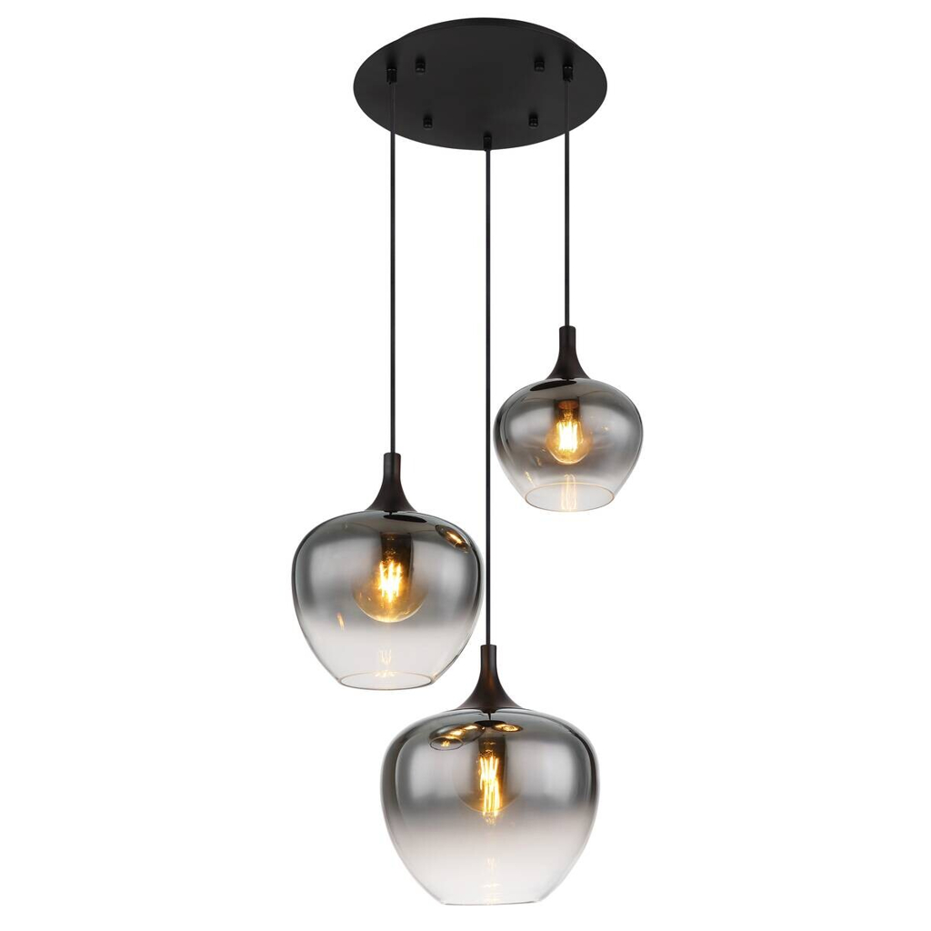 GLOBO Deckenleuchte Maxy schwarz Metall H/D: ca. 120x48 cm E27 3 Brennstellen