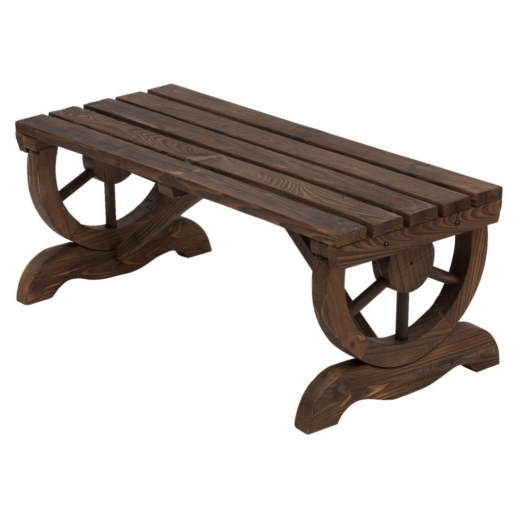 Outsunny Sitzbank braun Holz B/H/T: ca. 105x53x50 cm
