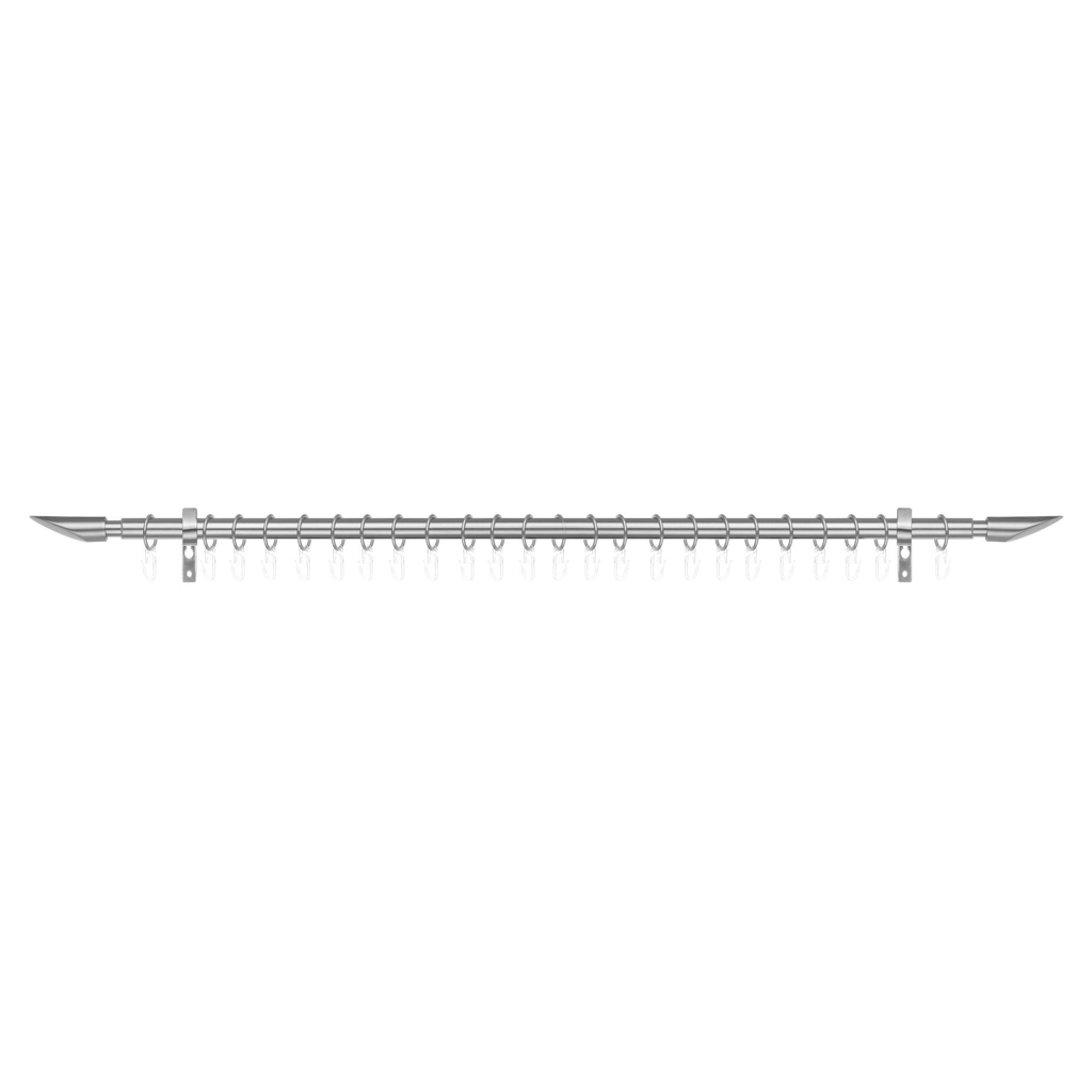 LICHTBLICK Gardinenstange Lipstick Chrom Metall D: ca. 2 cm ausziehbar von ca. 130 bis 240 cm 1.0 Läufe