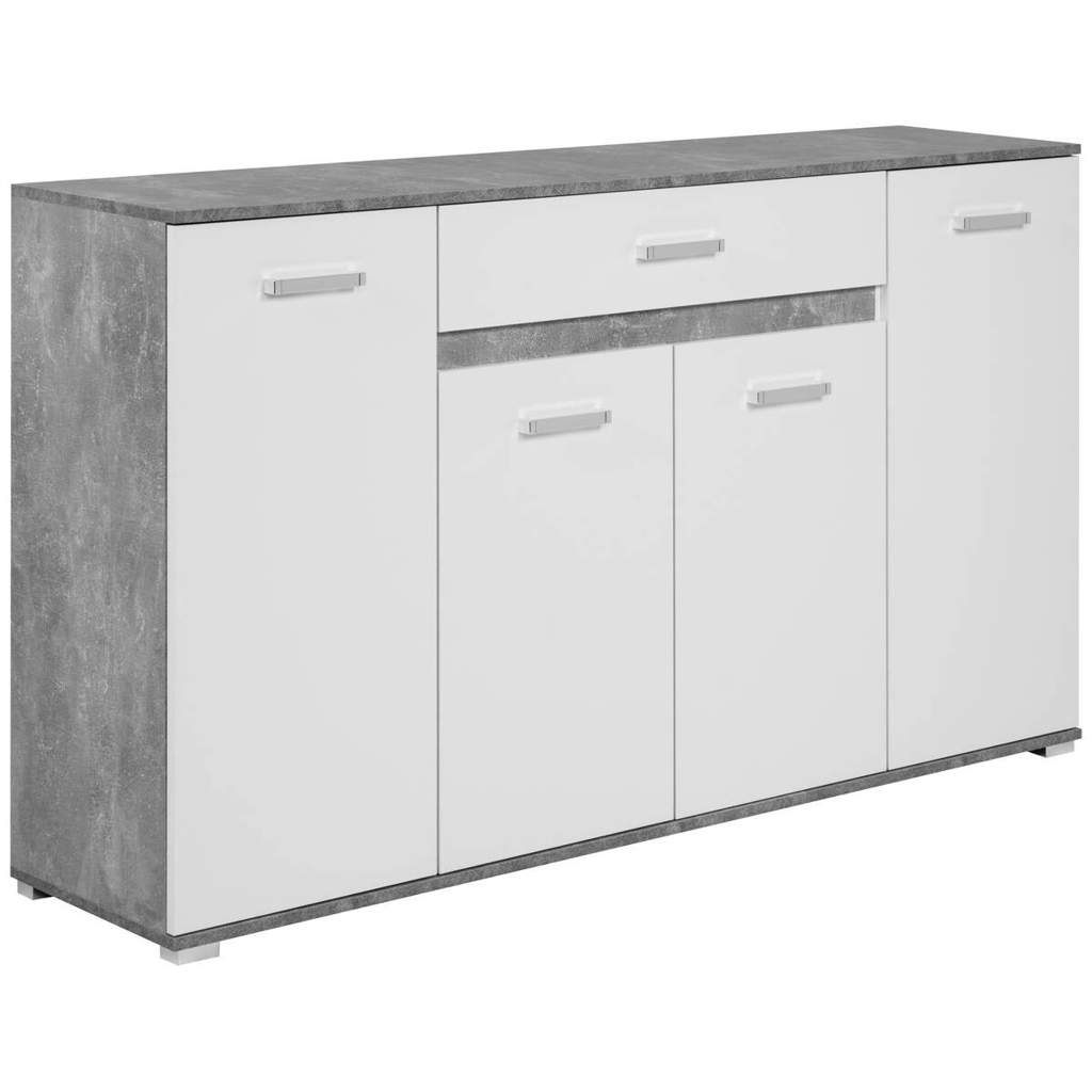 Sideboard Volos Beton Optik weiß B/H/T: ca. 160x90x38 cm