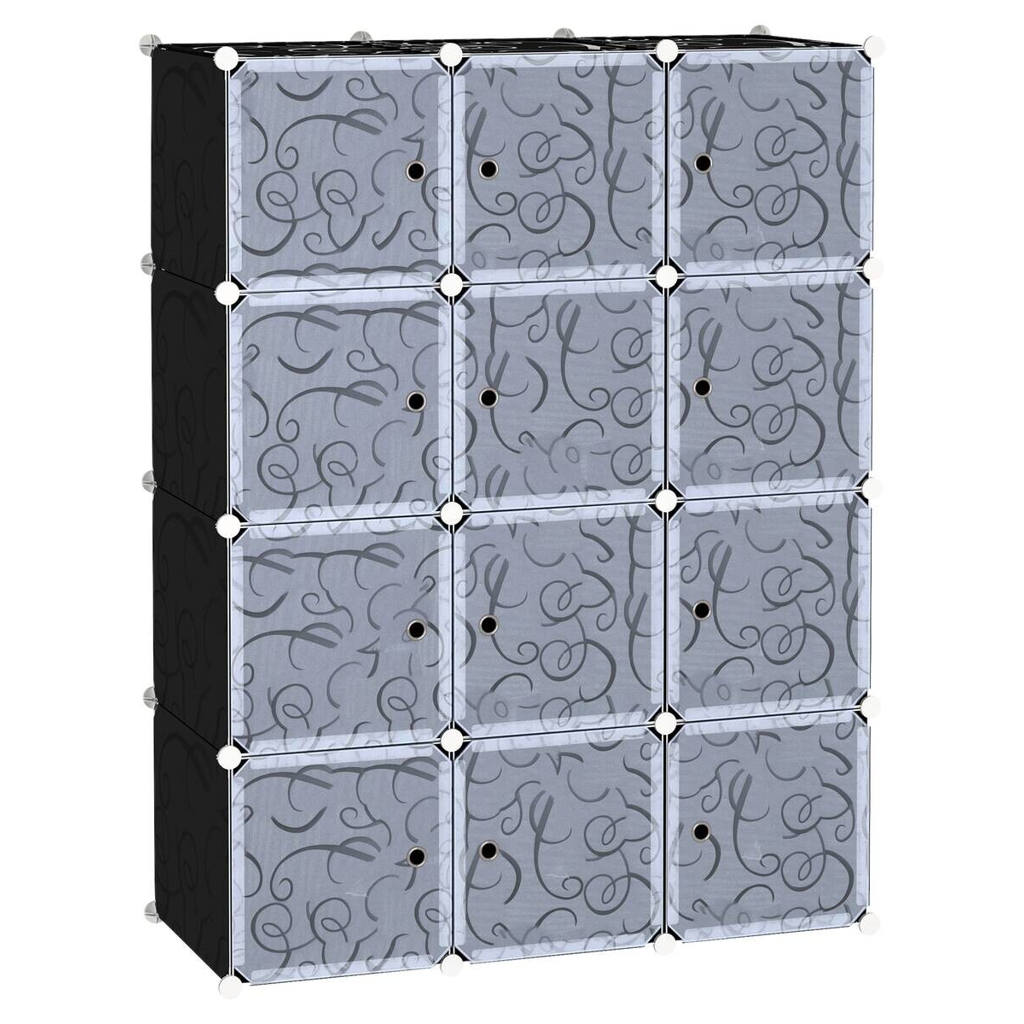 HOMCOM Kleiderschrank schwarz Polypropylen B/H/L: ca. 47x111x145 cm