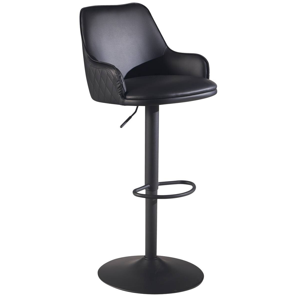 Barhocker schwarz Kunstleder B/H/T: ca. 45x106x45 cm