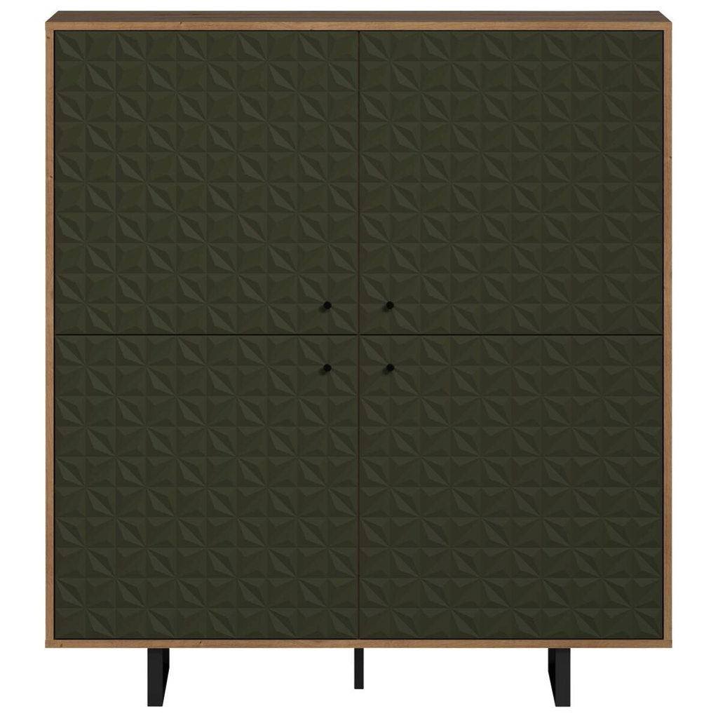Highboard Sentra Eiche Artisan Nachbildung grün dunkel B/H/T: ca. 124x136x40 cm