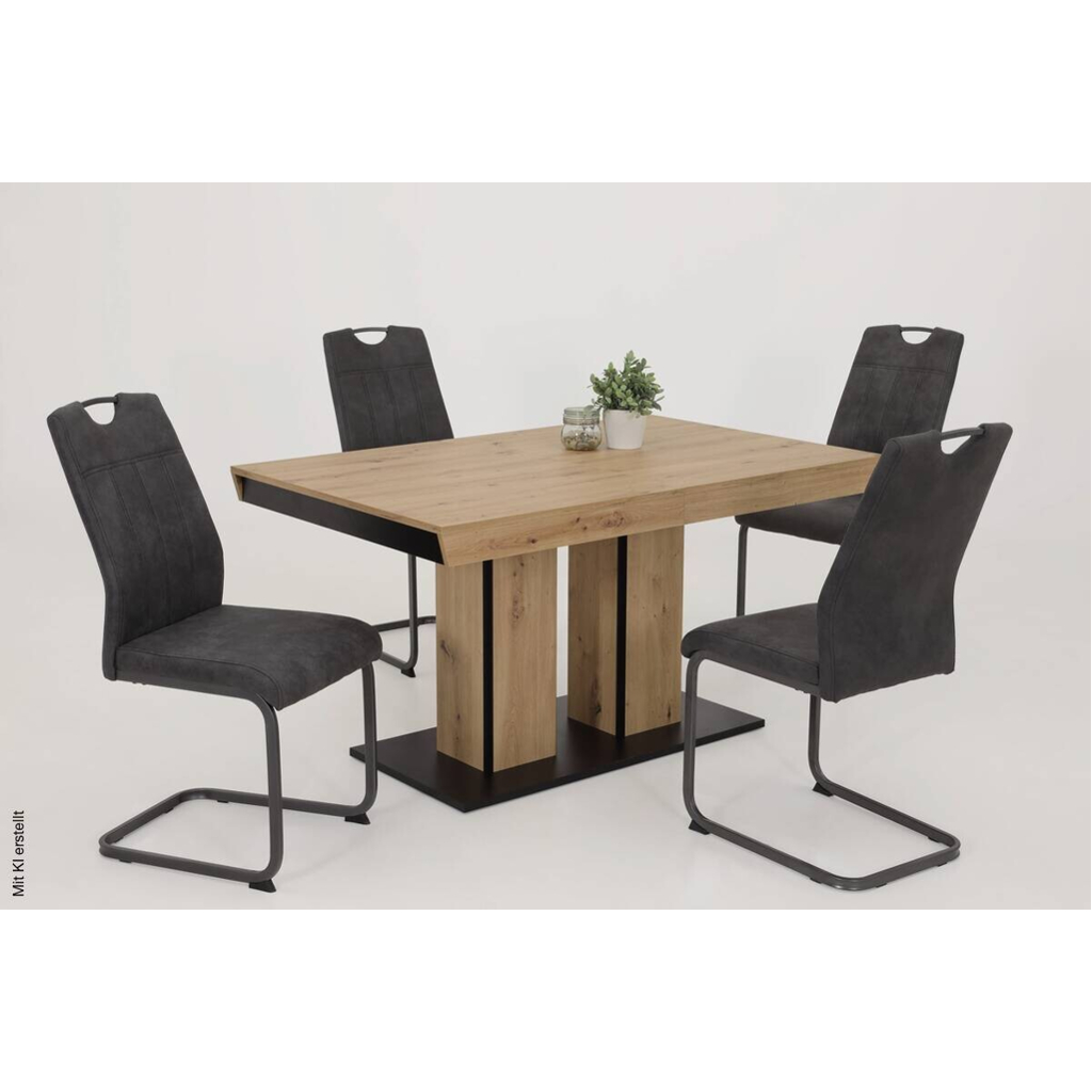 Essgruppe Agnes I Eiche anthrazit Holzwerkstoff B/H/T: ca. 220x76x90 cm