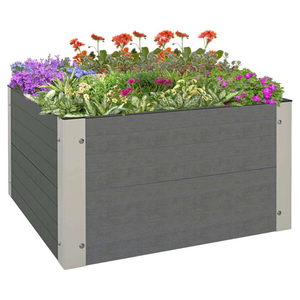 Outsunny Hochbeet grau Polypropylen B/H/L: ca. 60x60x30 cm