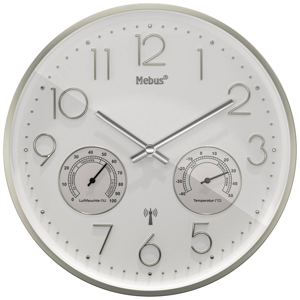 Mebus Wanduhr weiß D: ca. 30 cm