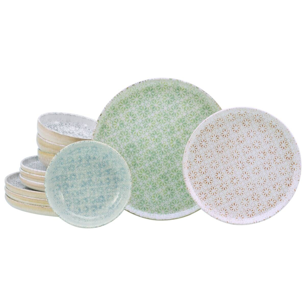 CreaTable Tafelservice Uno bunt Steinzeug 12 tlg.