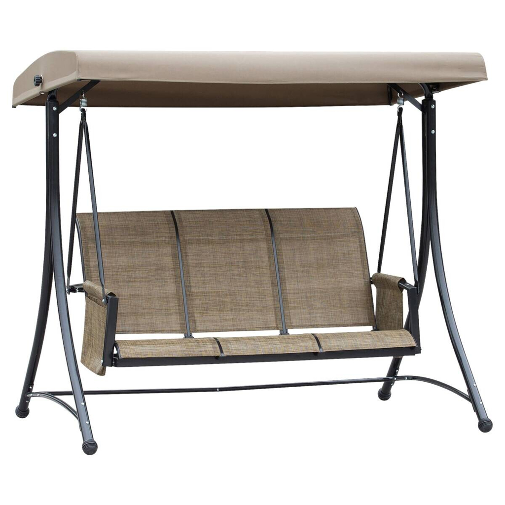 Outsunny Hollywoodschaukel braun Polyester B/H/L: ca. 128x172x196 cm