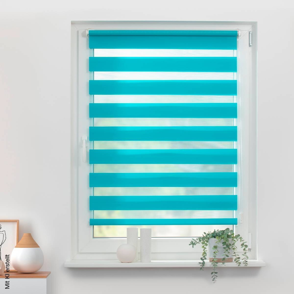 LICHTBLICK Doppelrollo Duo blau B/L: ca. 120x150 cm