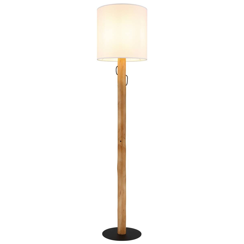 Stehlampe Cremium weiß natur Holz H/D: ca. 139x30 cm E14 1 Brennstellen