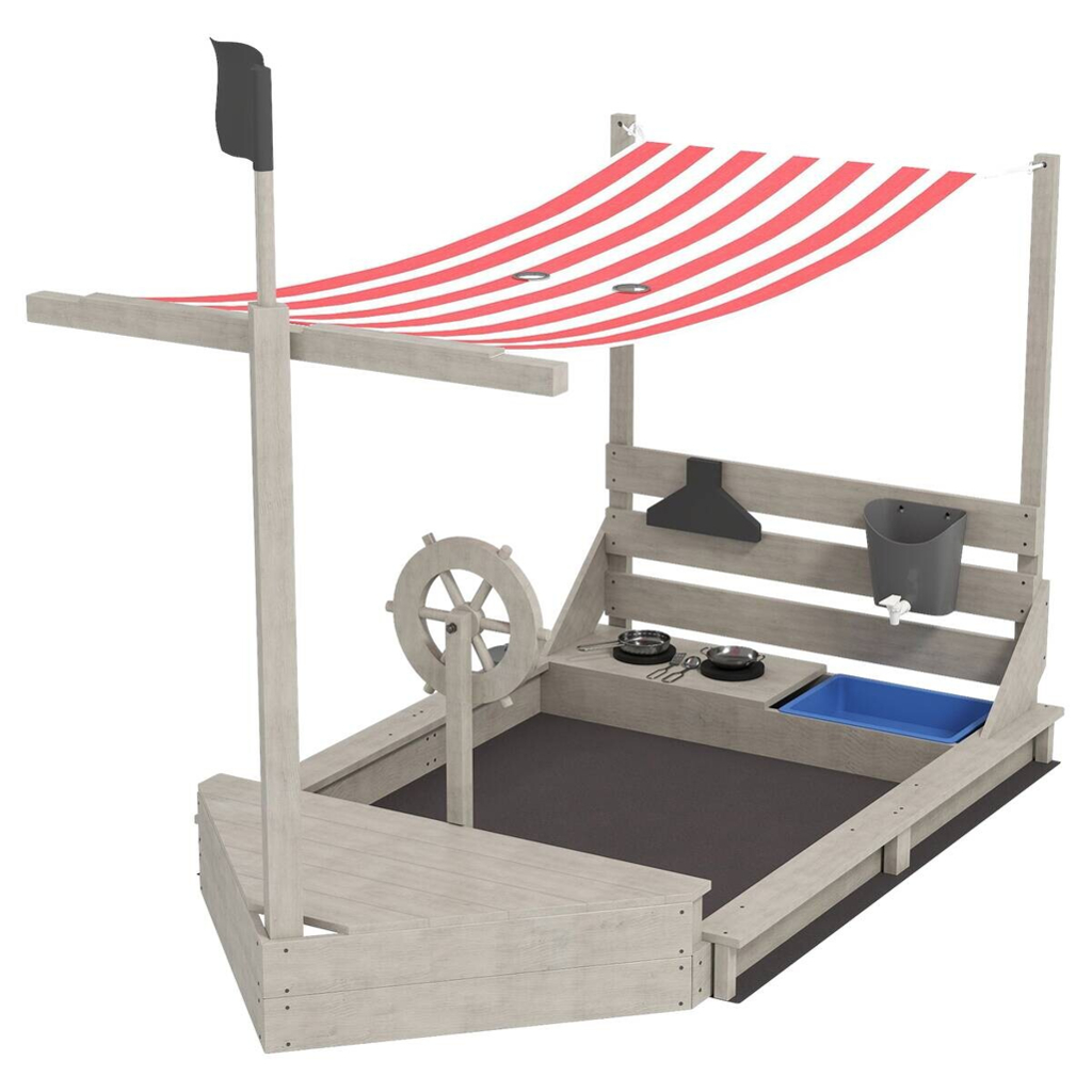 Outsunny Sandkasten grau B/H/L: ca. 103x144,5x180 cm