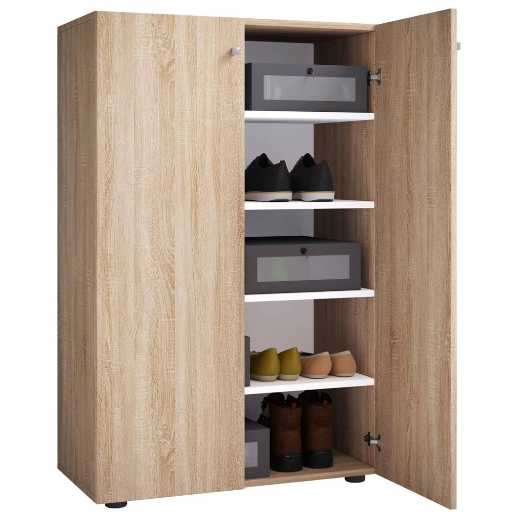 Schuhschrank Lona Eiche Sonoma Nachbildung weiß B/H/T: ca. 70x110x39 cm
