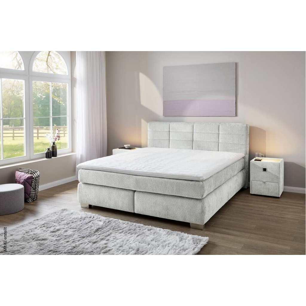 Boxspringbett hellgrau Liegefläche B/L: ca. 180x200 cm