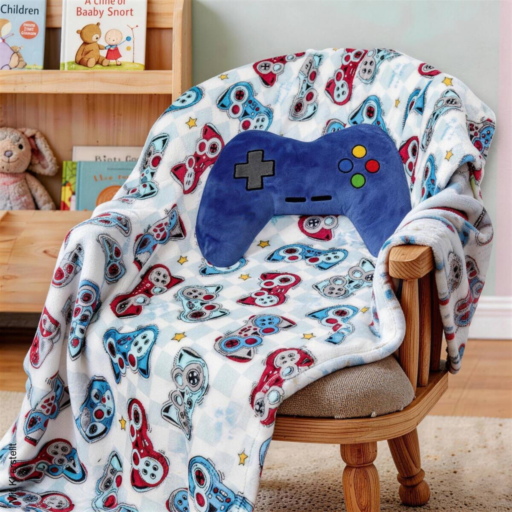 Set bestehend aus Kissen und Kuscheldecke blau Polyester B/L: ca. 100x127 cm