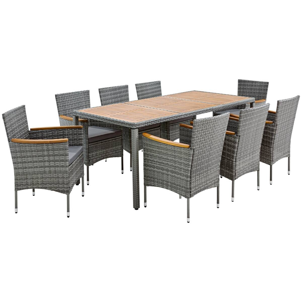 POCOline Tischgruppe Korfu grau Polyrattan