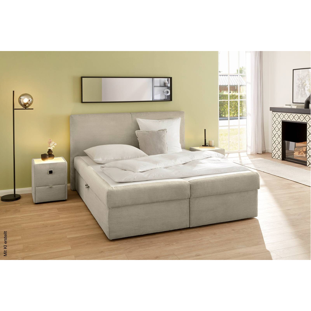 Boxbett Greige Liegefläche B/L: ca. 180x200 cm