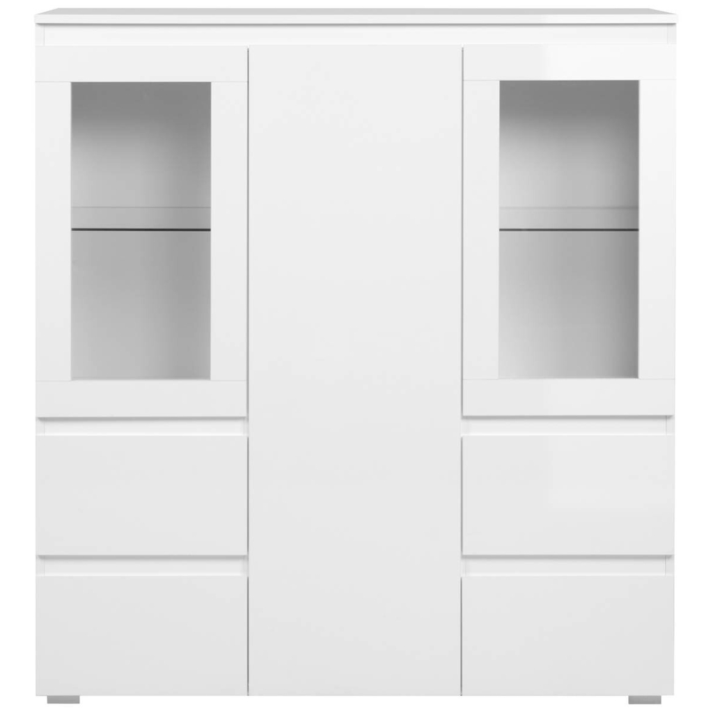 Highboard Capetown weiß weiß glänzend B/H/T: ca. 116x126x40 cm