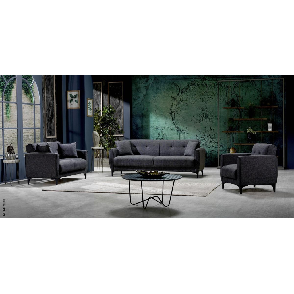 Sofa 3-2-1 San Marino anthrazit Microfaser