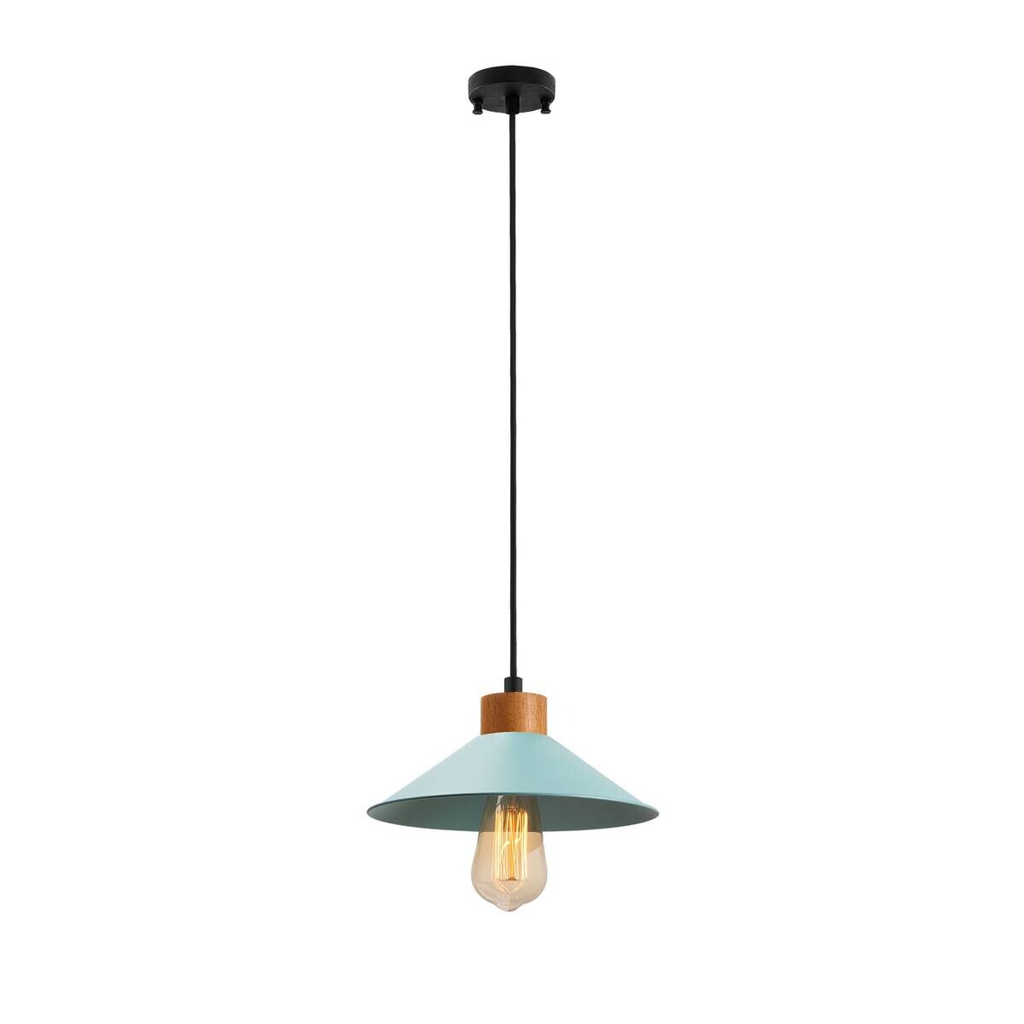 Opviq Pendelleuchte blau Holz B/H/T/L: ca. 103x103x24x103 cm E27 1 Brennstellen