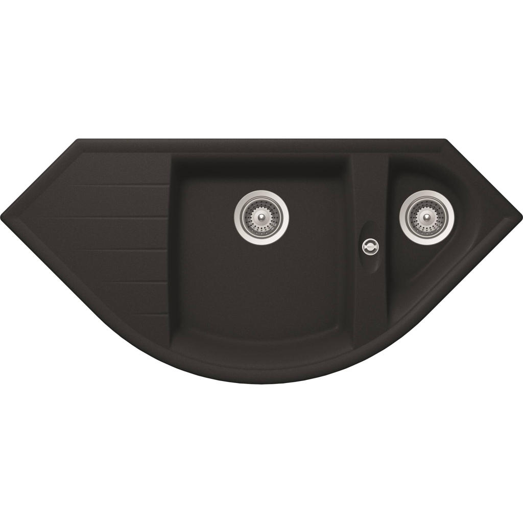 Respekta Einbauspüle Arlington schwarz Granit B/H/T: ca. 110,5x19,5x52 cm