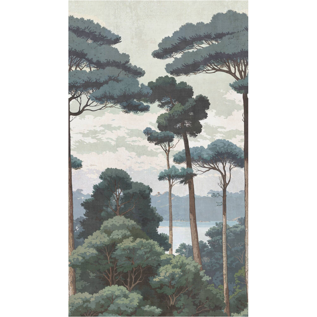 Livingwalls Fototapete Landschaft grün weiß creme B/L: ca. 280x159 cm