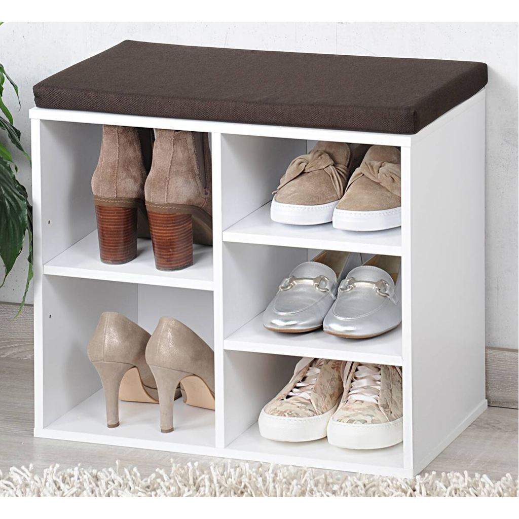 Kesper Schuhschrank weiß Holz B/H/L: ca. 48x29,5x51,5 cm