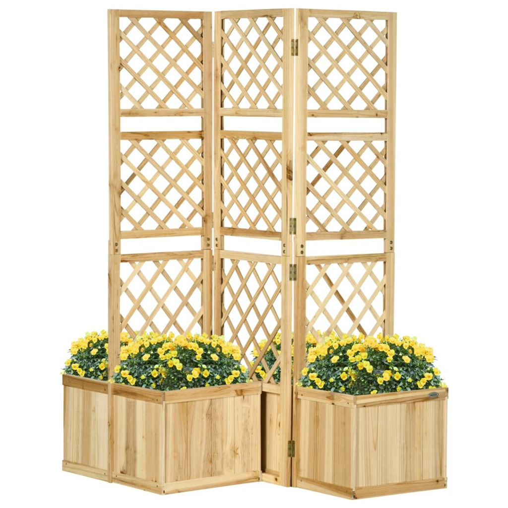 Outsunny Paravent mit Blumenkasten