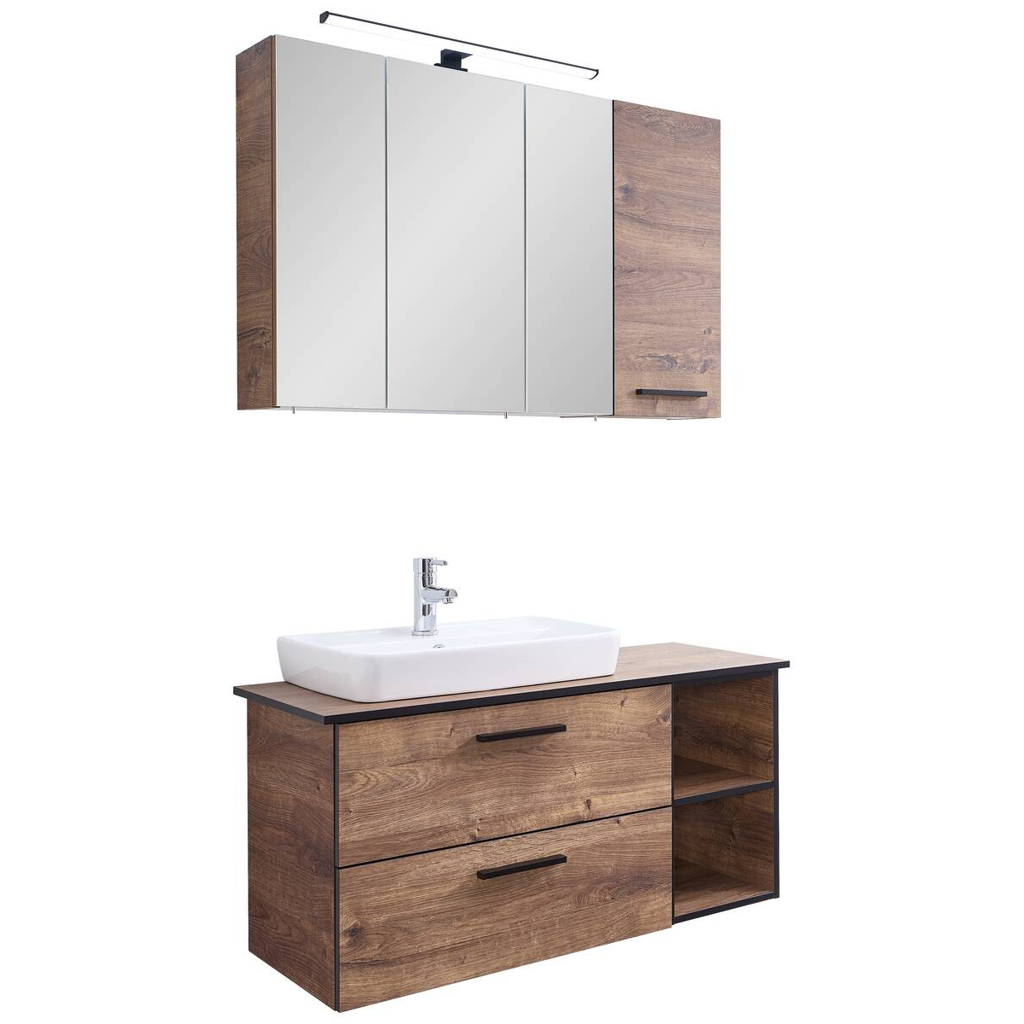 Badezimmer-Set Quickset 374 Eiche Ribeck Nachbildung B/H/T: ca. 105x200x44,5 cm