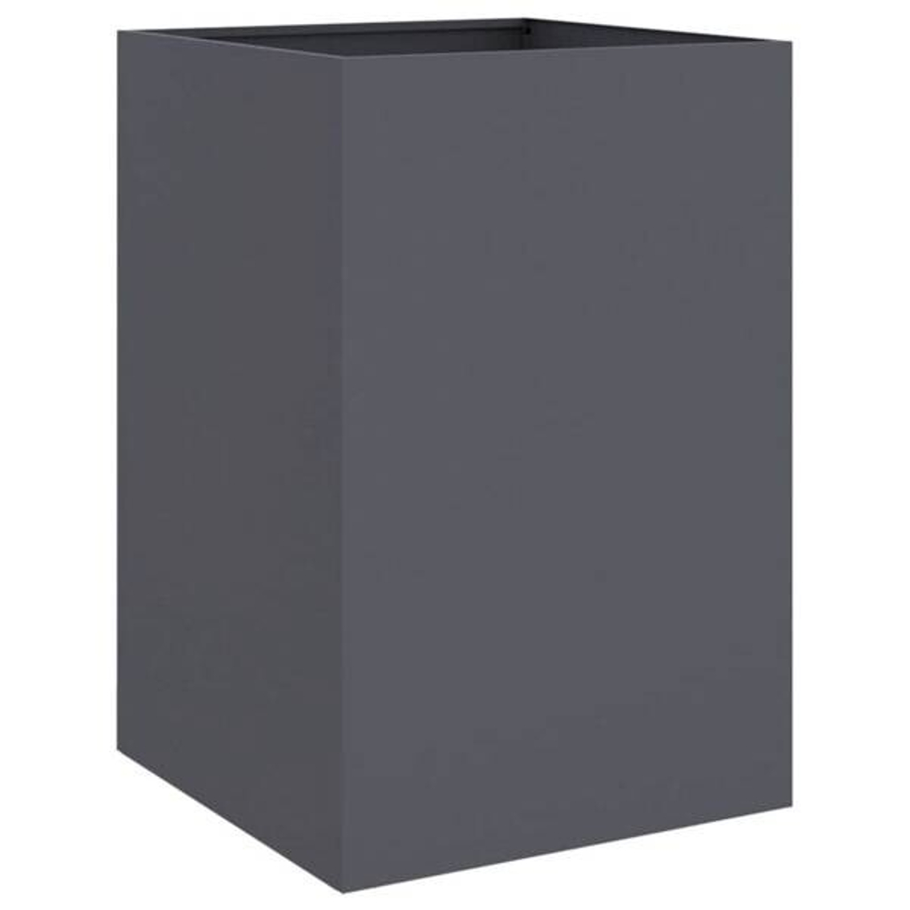 vidaXL Pflanzkübel anthrazit Stahl B/H/L: ca. 48x75x52 cm