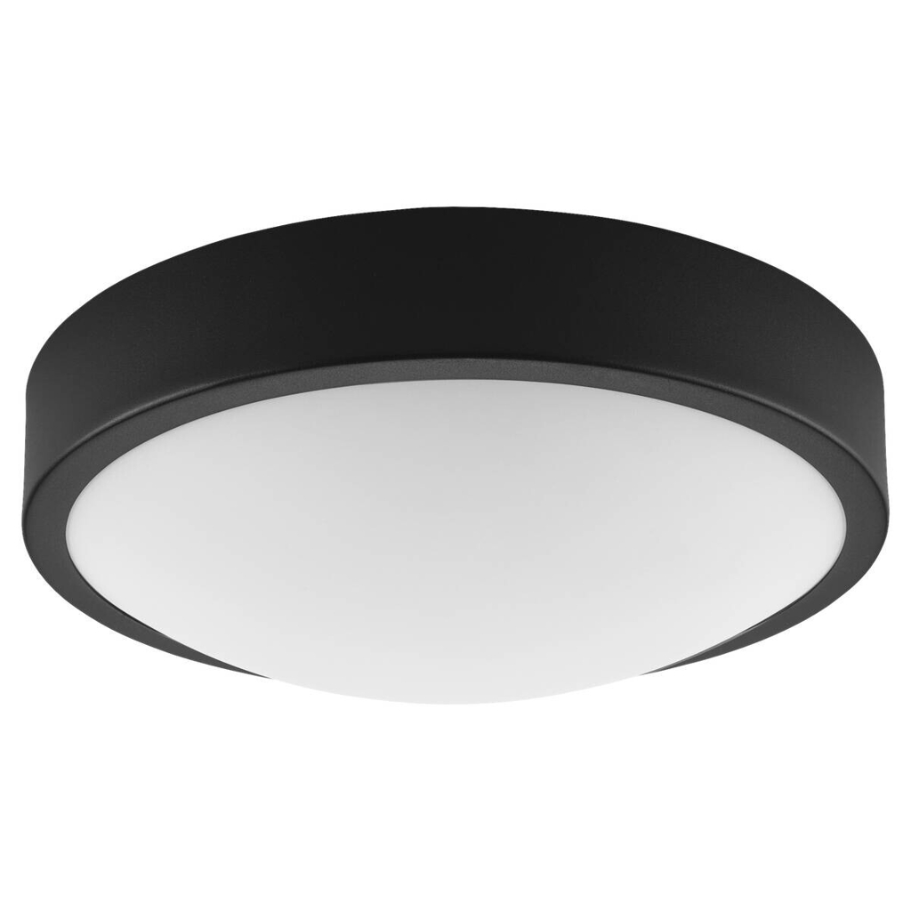 Lamkur Deckenleuchte schwarz Stahl Glas B/H/L: ca. 27x8x27 cm E27 1 Brennstellen