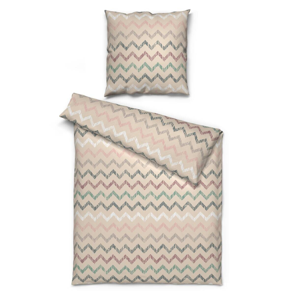Microfaser Bettwäsche beige Polyester B/L: ca. 135x200 cm