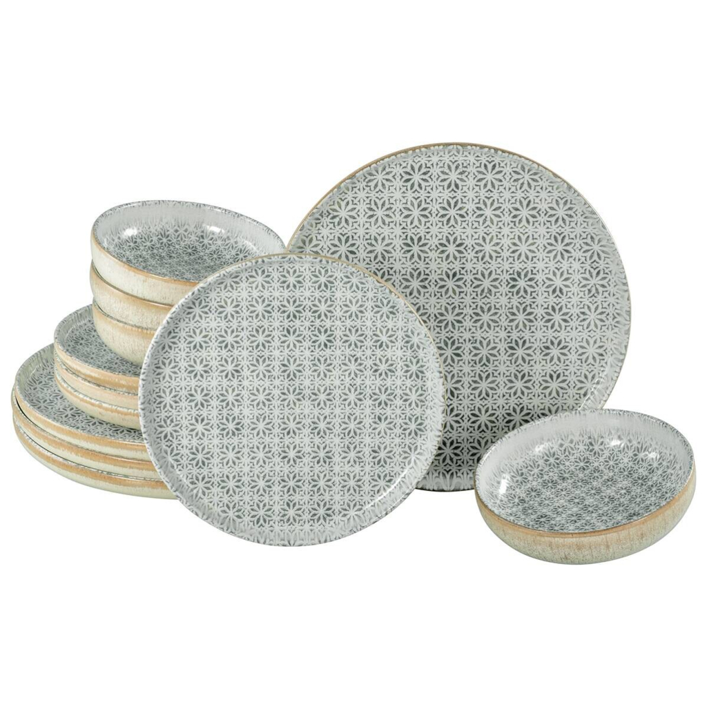 CreaTable Tafelservice Uno Emiliana grau Steinzeug 12 tlg.