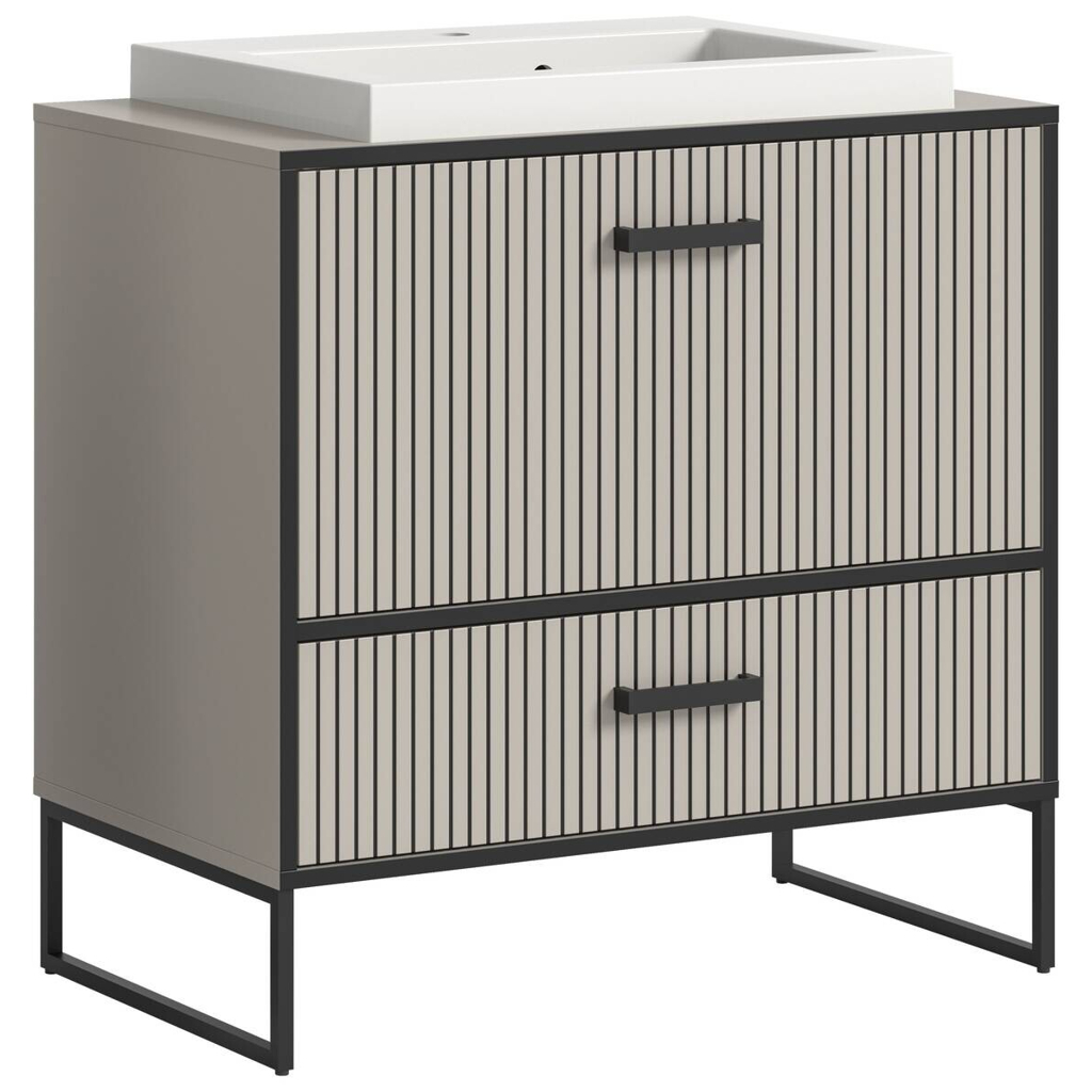 Waschplatz BAGNO schwarz Kaschmirgrau Nachbildung B/H/T: ca. 80x84x48 cm