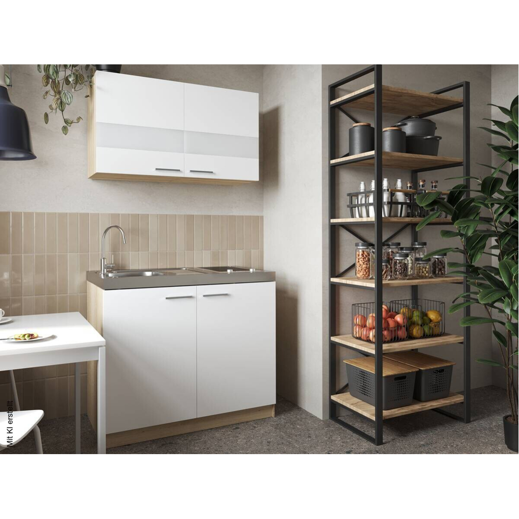 Anbauküchen-Set Merle weiß B/H/T: ca. 100x200x60 cm