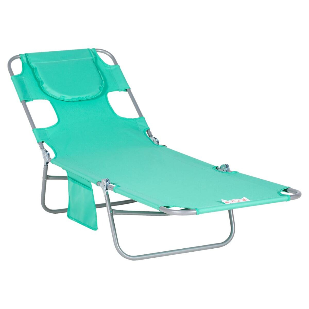 Outsunny Sonnenliege grün Polyester B/H/L: ca. 55x29x185 cm