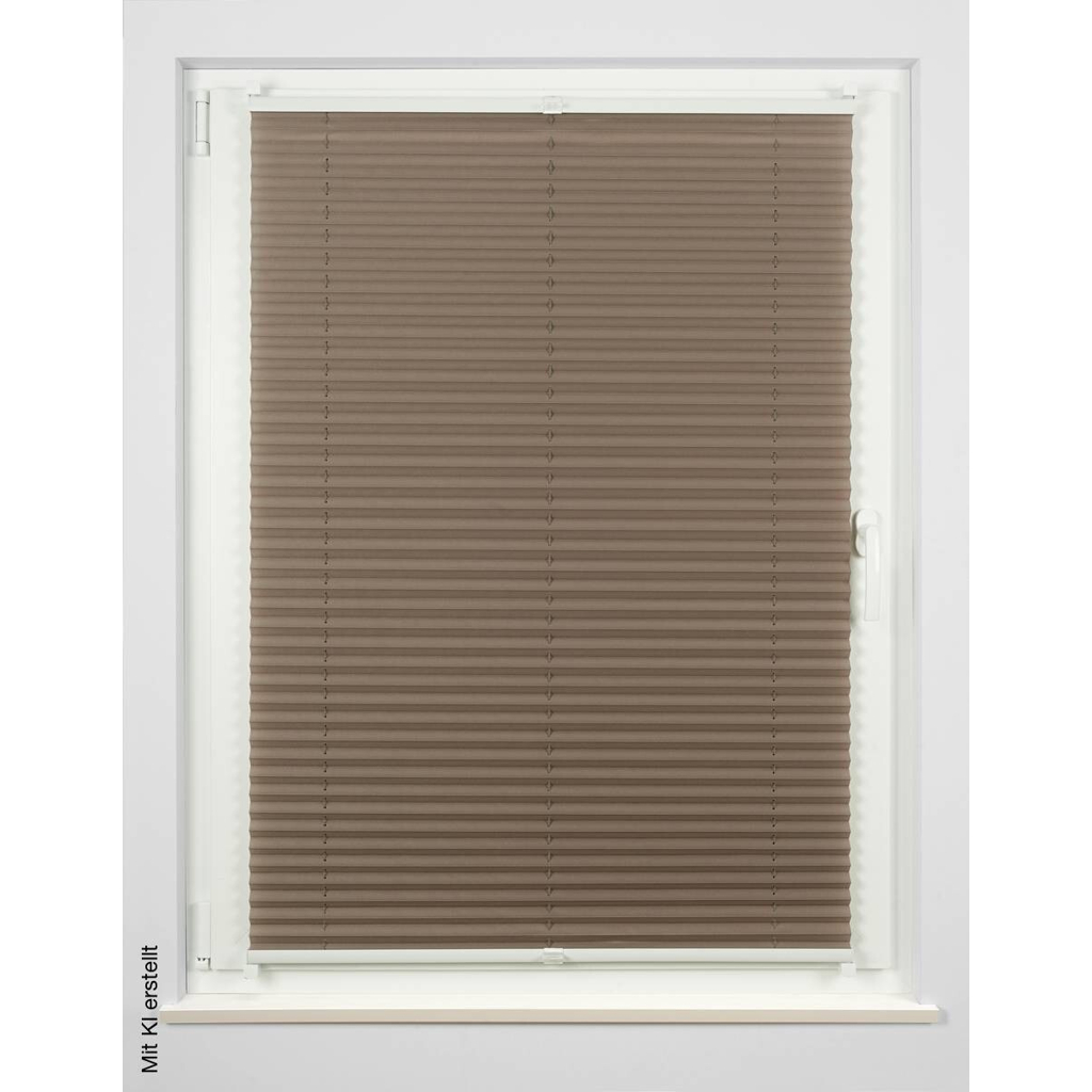 Hochwertiges Klemmplissee taupe B/L: ca. 80x130 cm