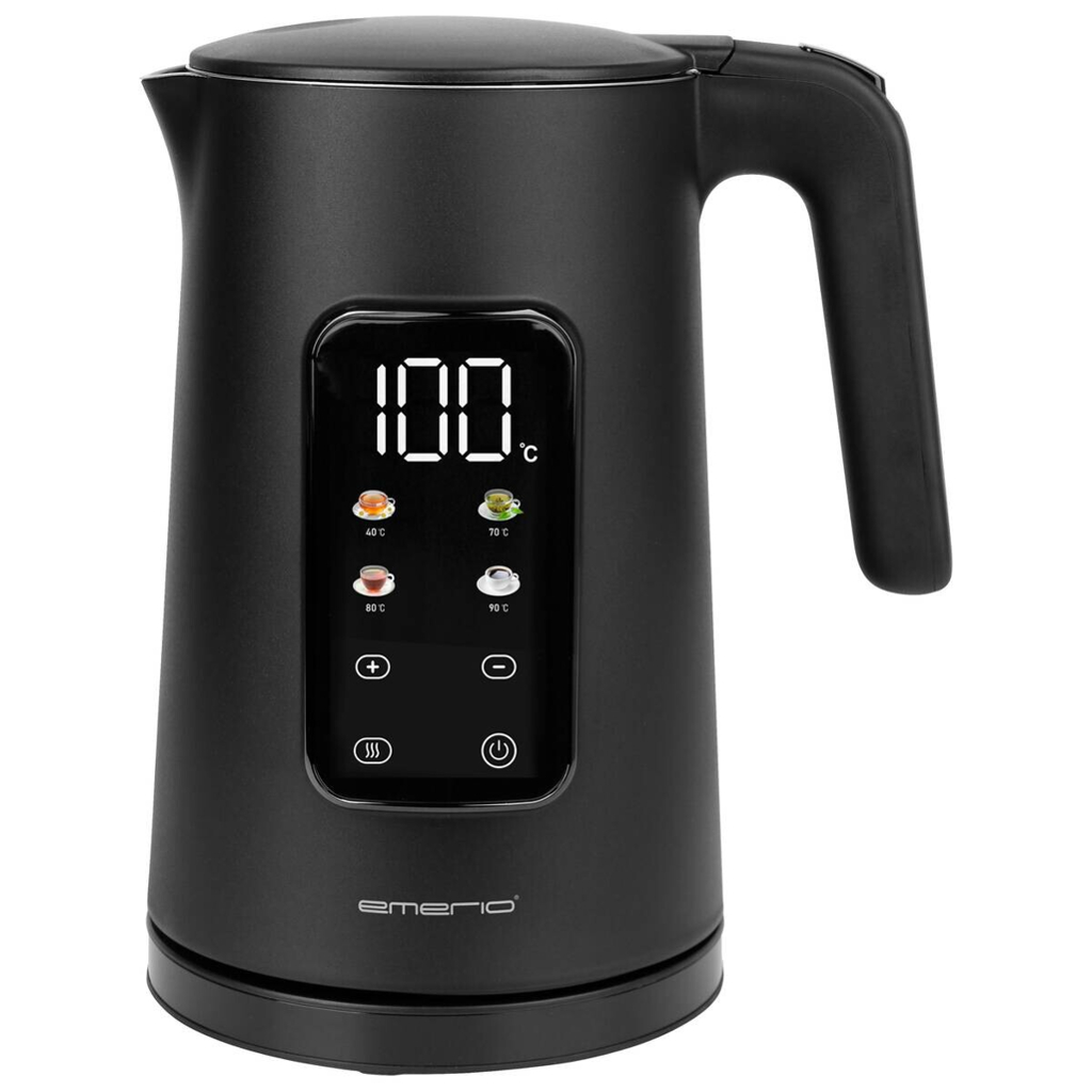 Emerio Wasserkocher WK-132229 schwarz Metall B/H/L: ca. 16,1x26x22,2 cm ca. 1,7 l